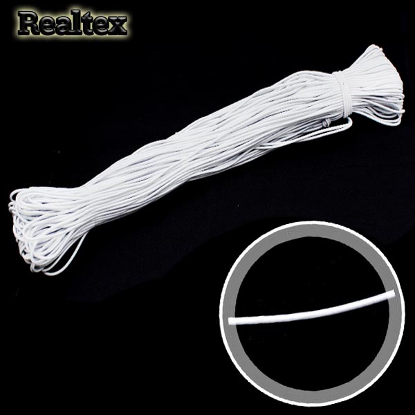 Резинка шляпная 2,0мм (100м) Realtex цв.белый