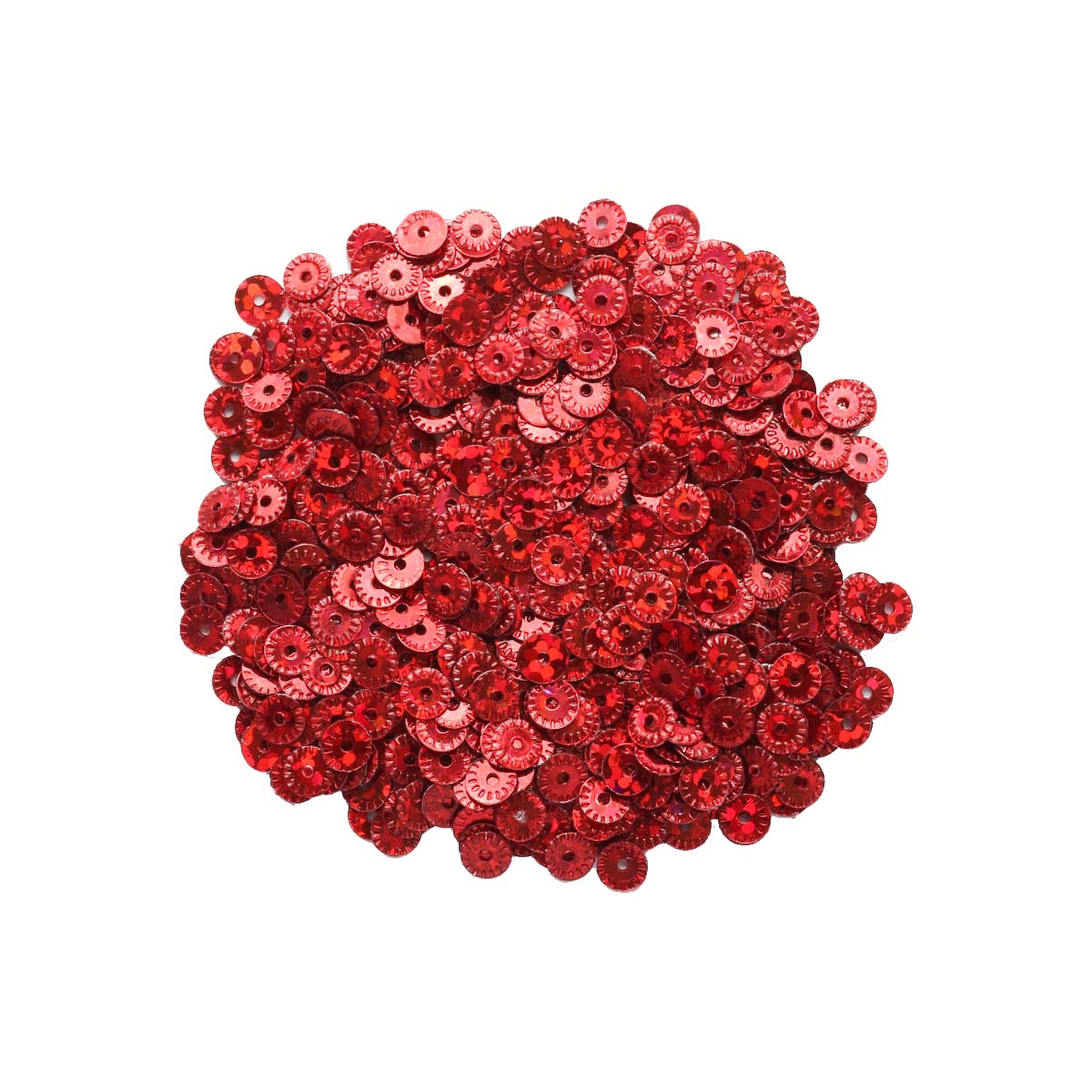 Пайетки "Астра" (10гр) "рельефные 14" 4мм цв.50103 красный голографик