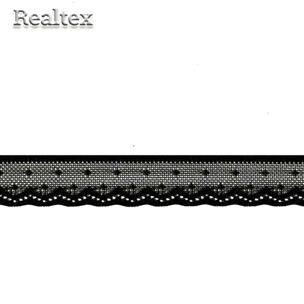 Кружево стрейч  25мм TBY 8028 цв.02 чёрный