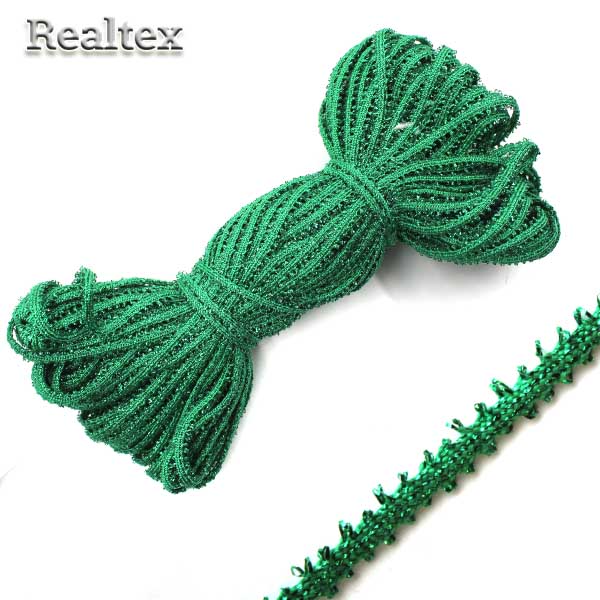 Тесьма металлизированная "Сороконожка" с3744г17 цв.зеленый