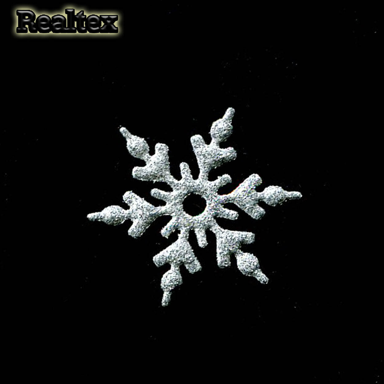 Набор 06 "Снежинки" из глиттерного фоамирана 40мм (10 шт) цв.серебро