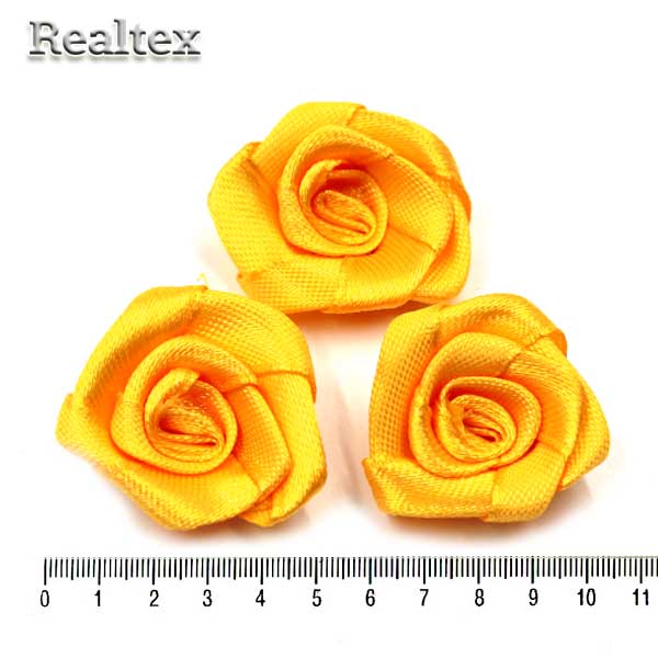 Розочки пришивные атласные Реалтекс R-5 цв.желтый