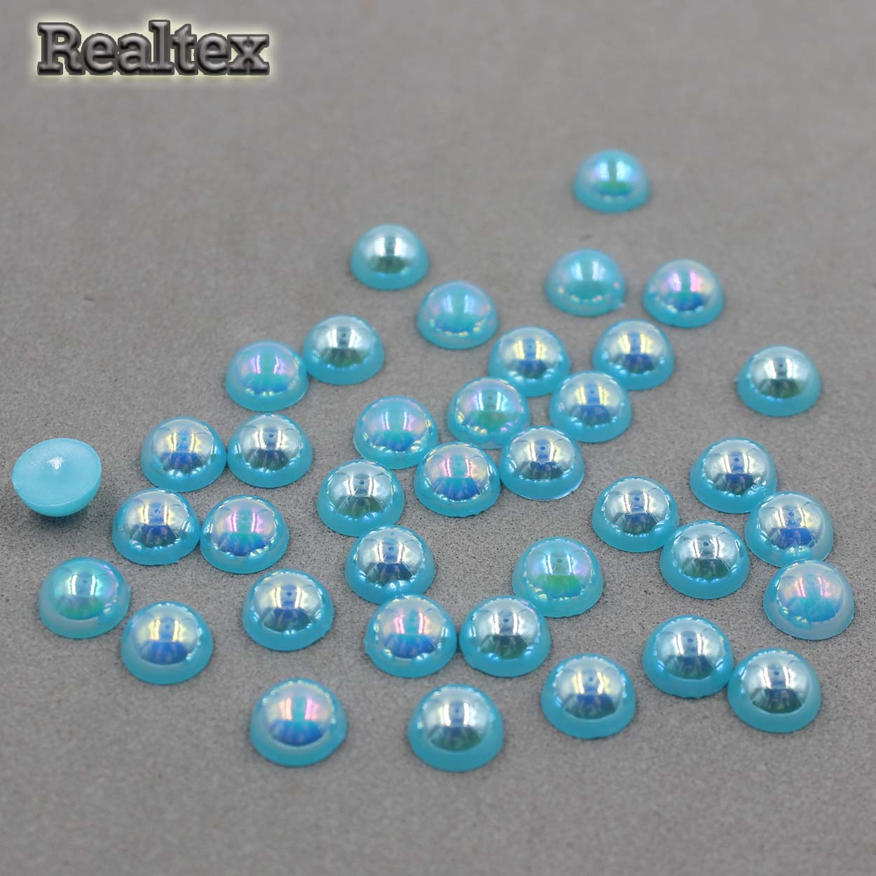 Полу-бусы Realtex  8мм (250гр) цв.АВ голубой 