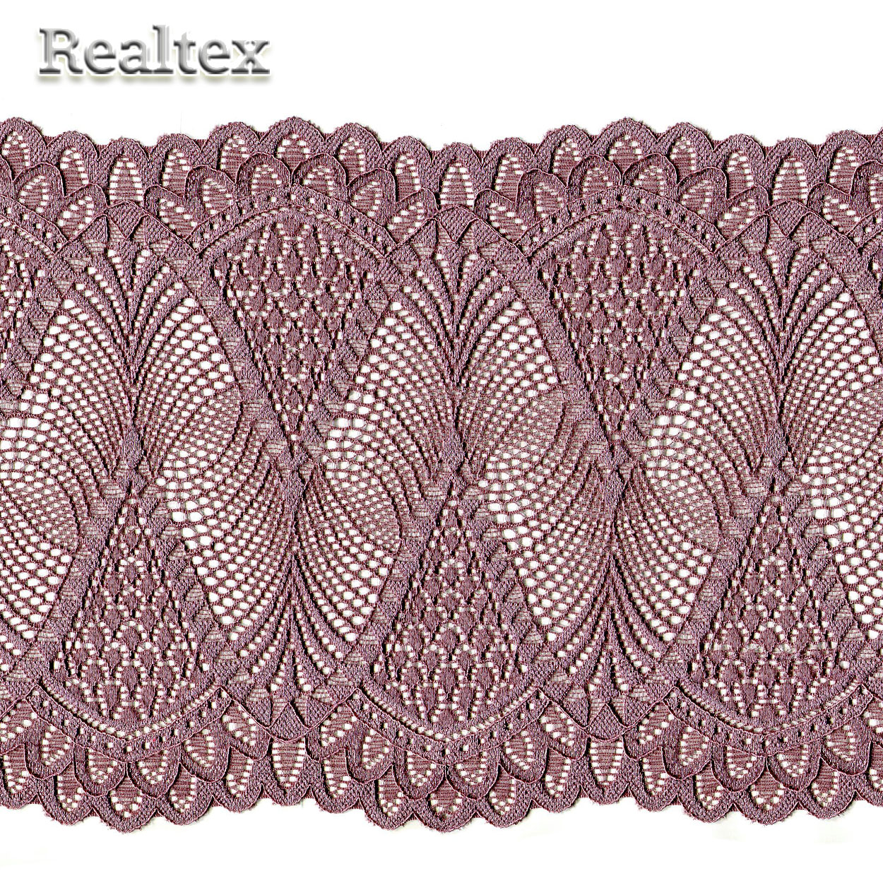 Кружево стрейч 190мм TBY 30200 цв.885 кофейно-розовый