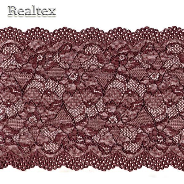 Кружево стрейч 200мм E10A 0382000 цв.св.коричневый