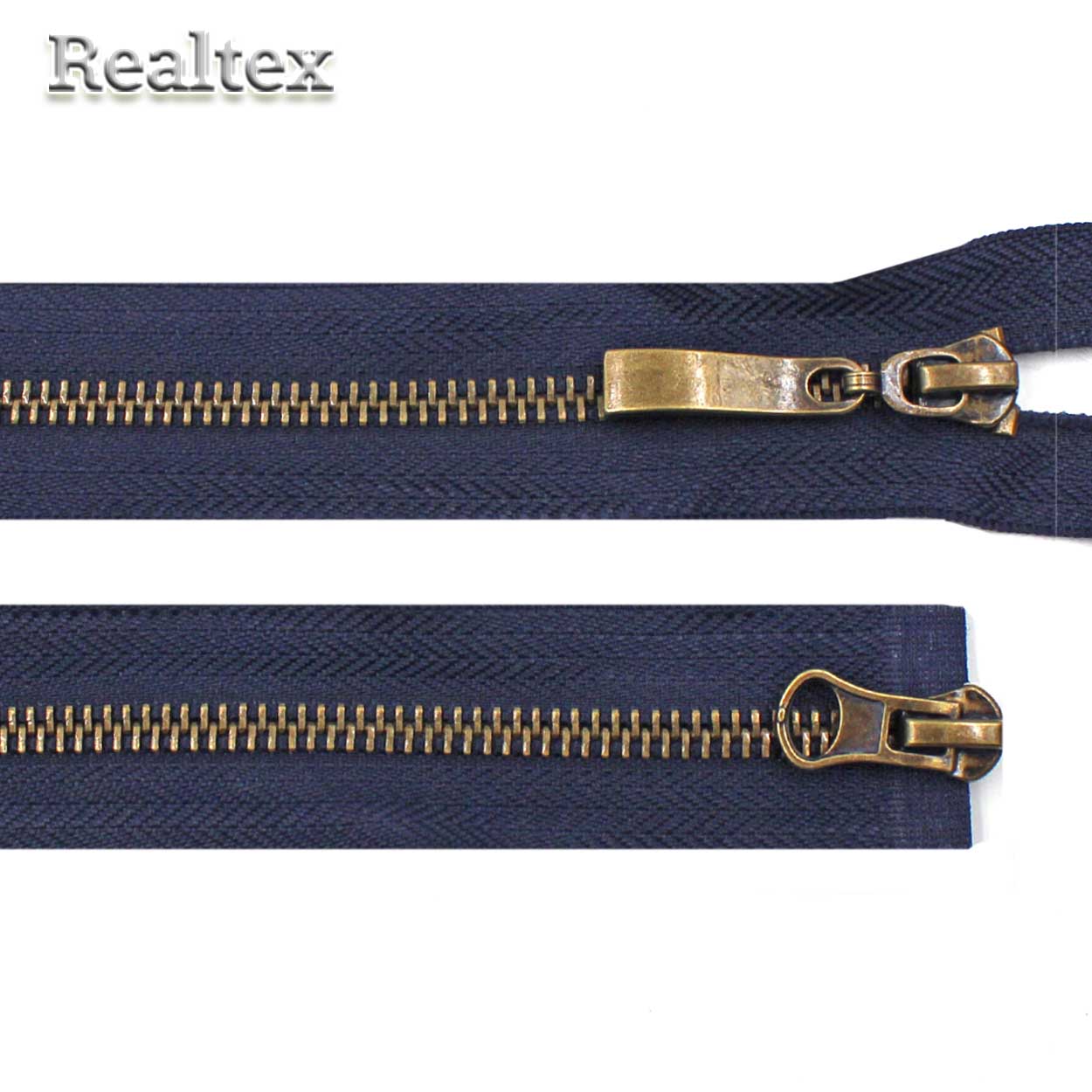 Молния металл Т.5 2замка Б 85см разъемная цв.антик/233 т.синий