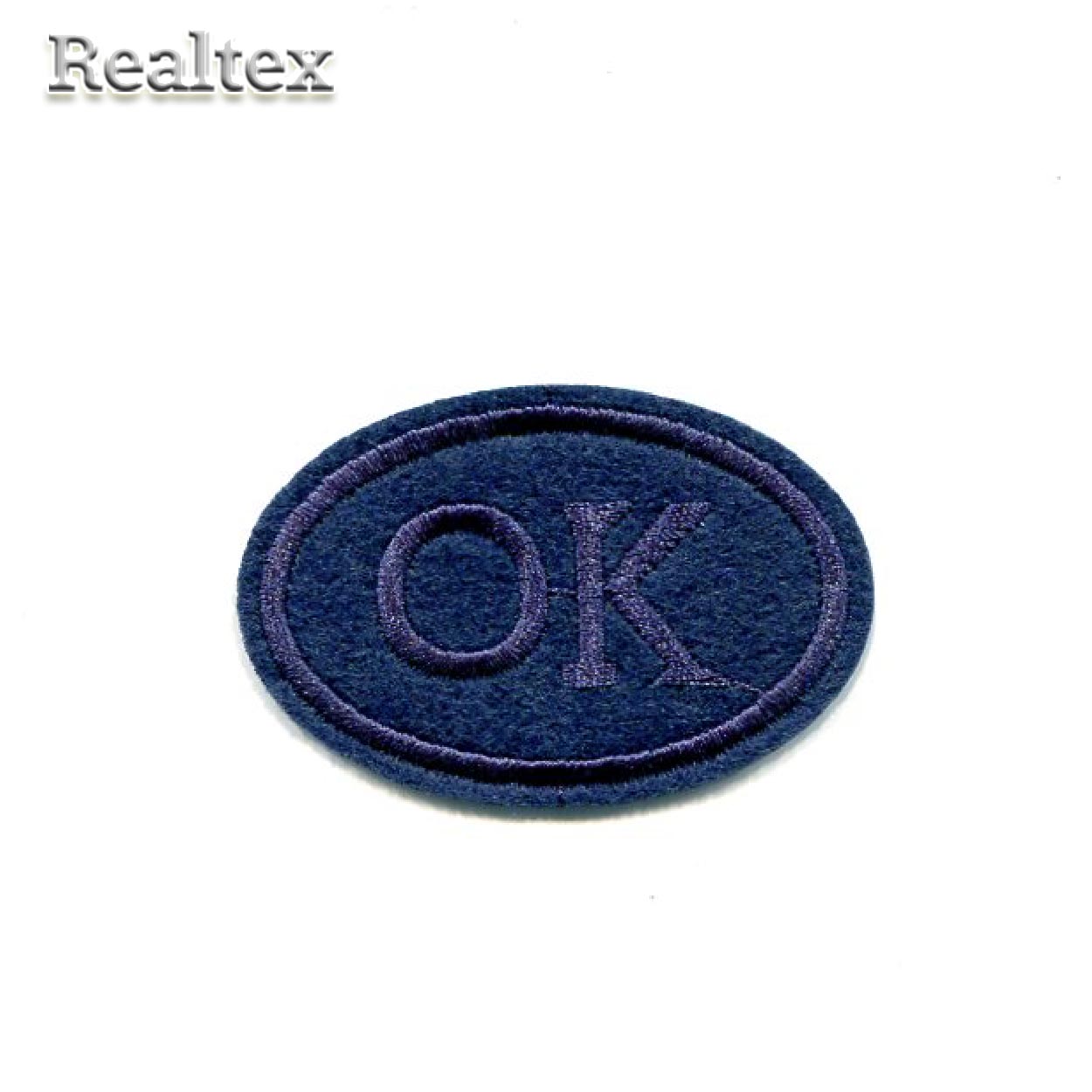 Термоаппликации Realtex "OK" 6,0*4,0см цв.темно-синий