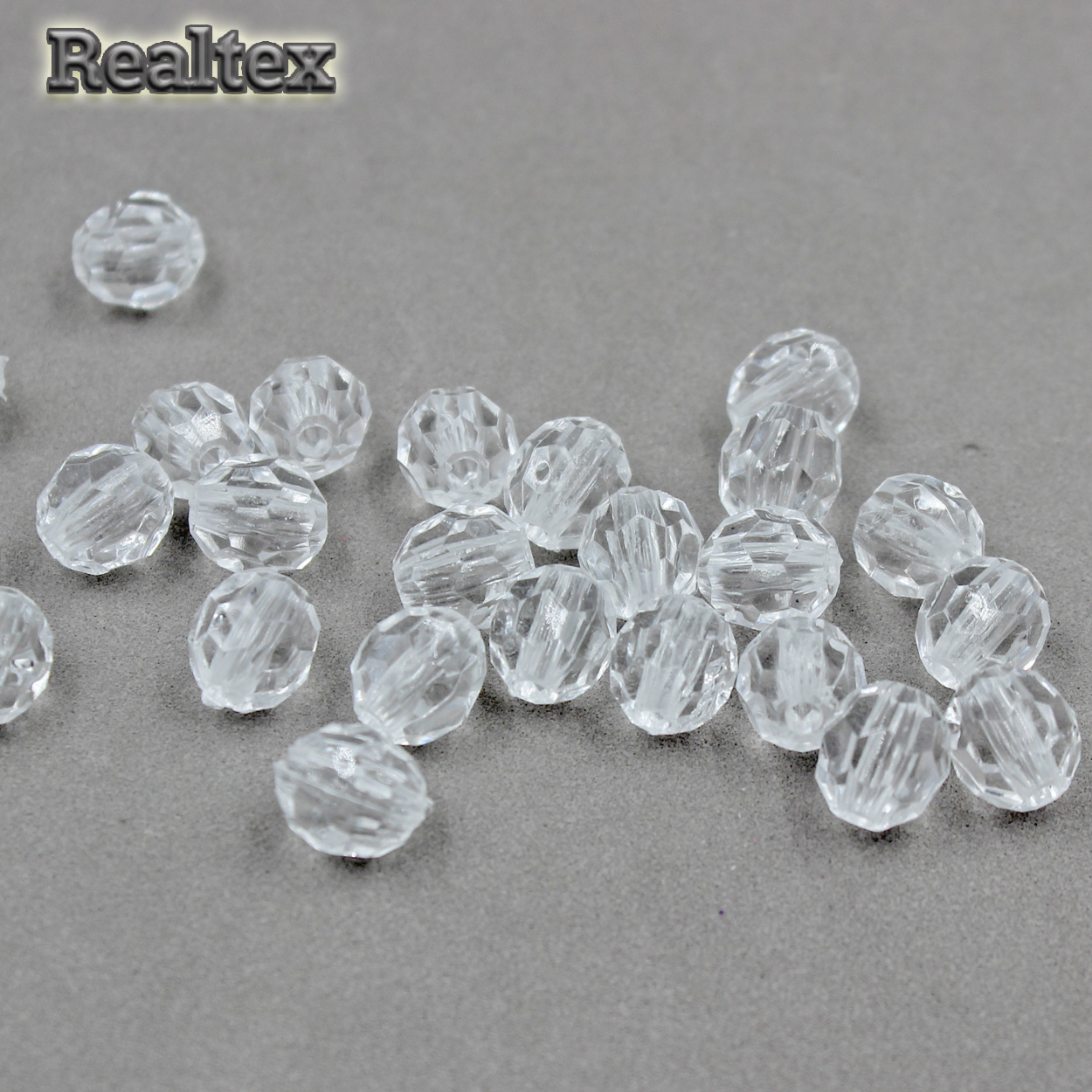 Бусины акриловые 3241 10мм (100гр) цв.17 прозрачный