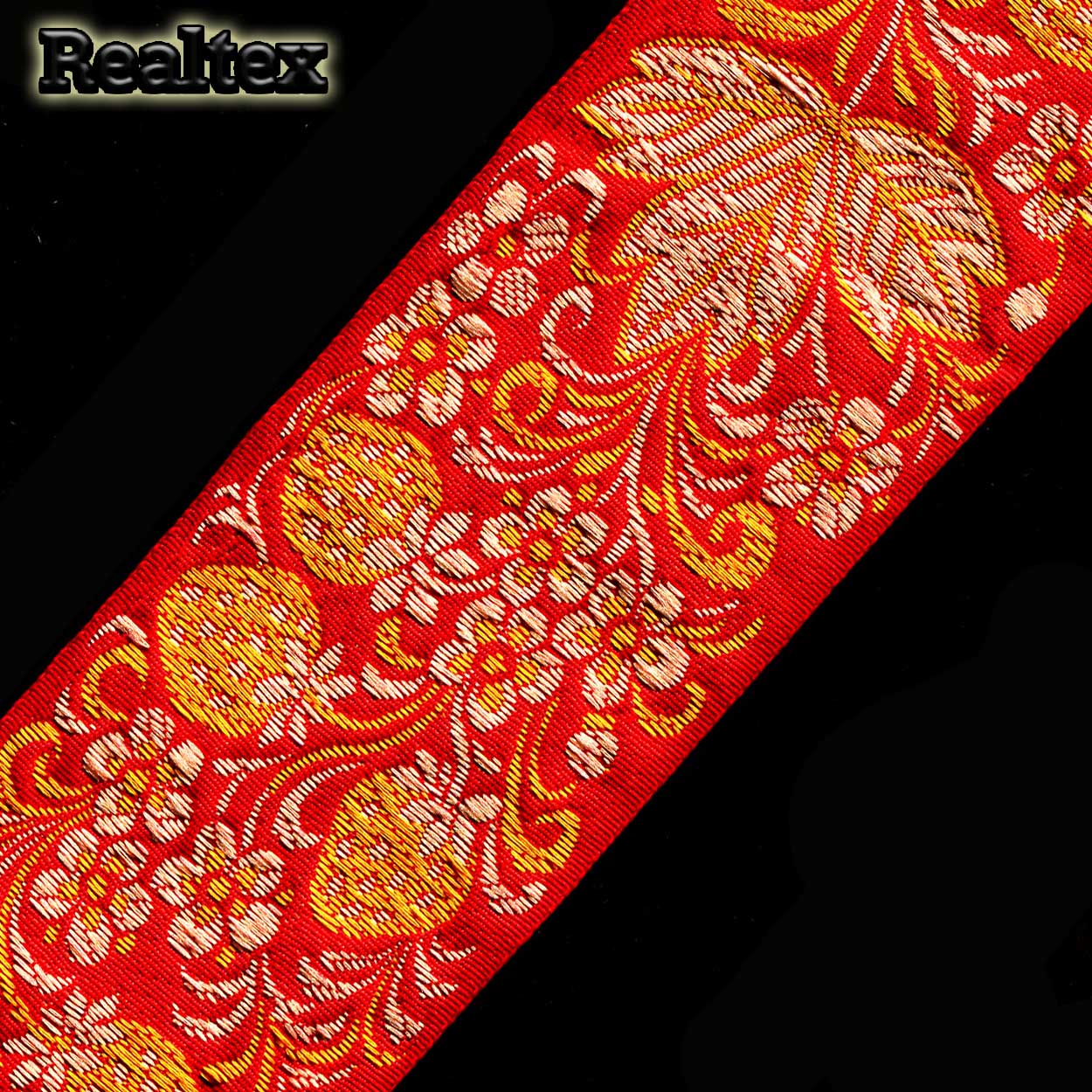 Тесьма жакардовая 65мм с3799г17 рис.9509 (50м) цв.красный