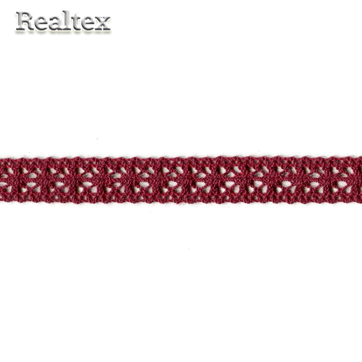 Кружево вязаное  19мм 19.01.059 цв.17 бордовый