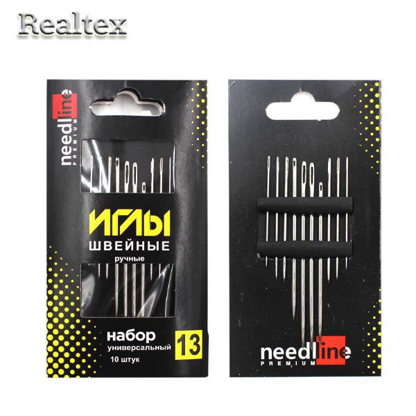 Набор игл швейных ручных ИЗ-200928 никелированных ассорти универсальный №13 (10 игл) 
