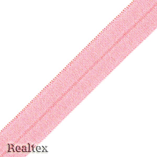 Косая бейка стрейч блестящая 15мм (50м) цв.F133/36 светло-розовый