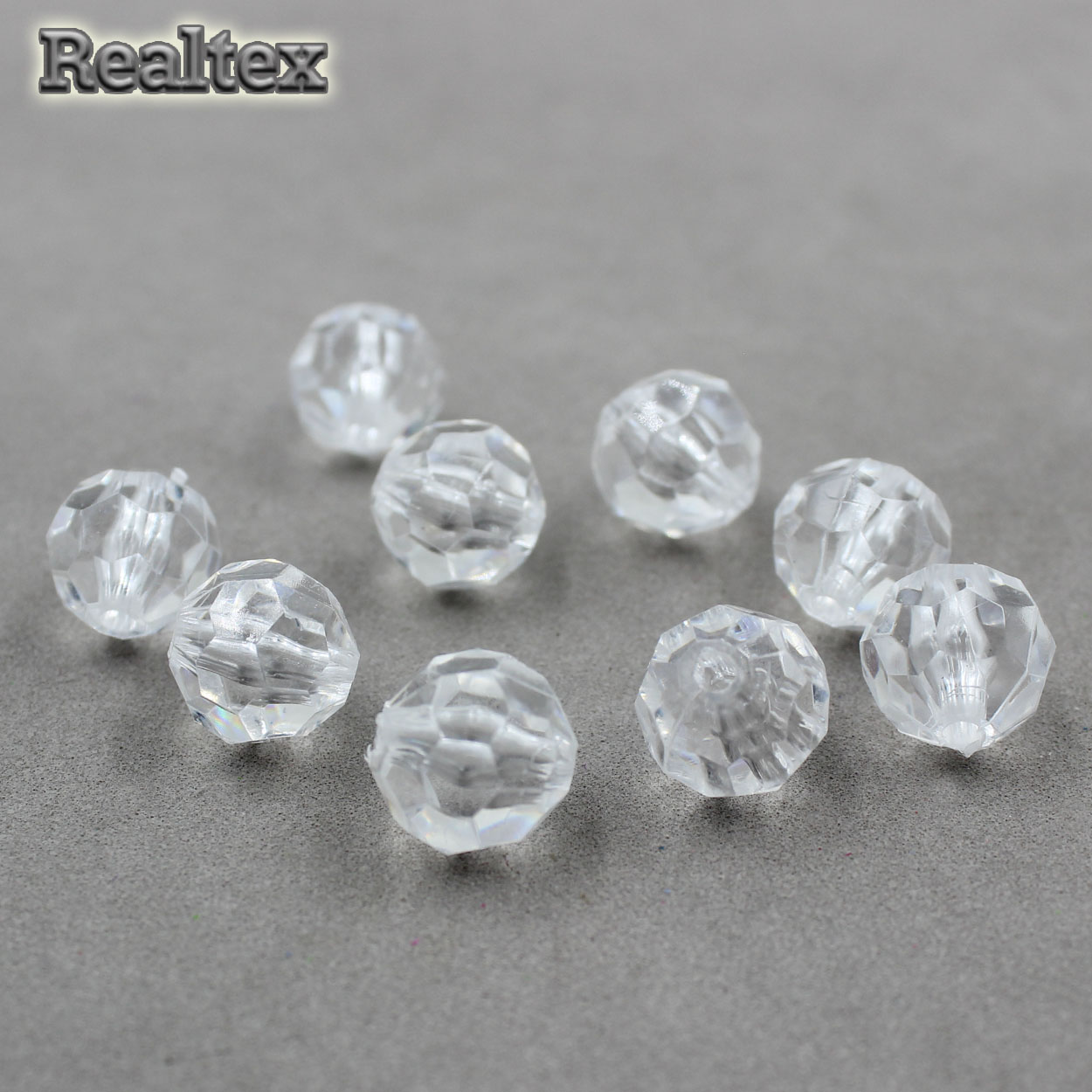 Бусины акриловые 3243 14мм (100гр) цв.17 прозрачный 