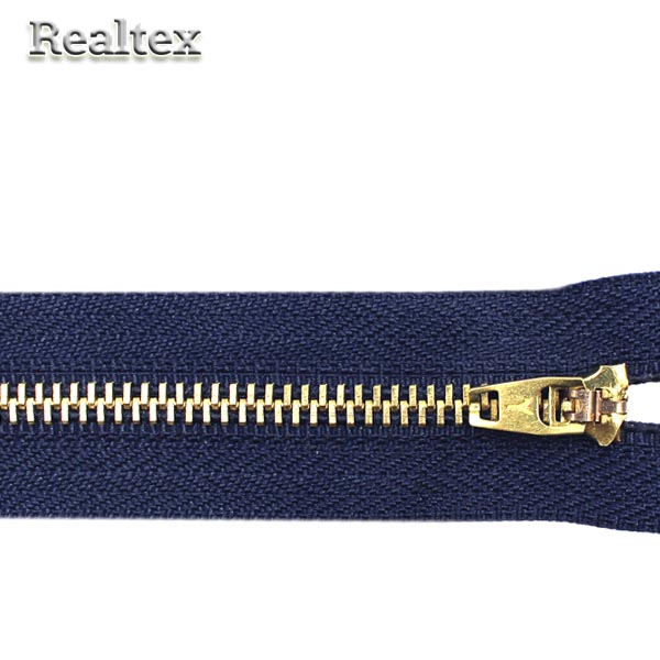 Молнии джинсовые JIN 4L латунь 20см Т.4, неразъёмная цв.318 тёмно-синий