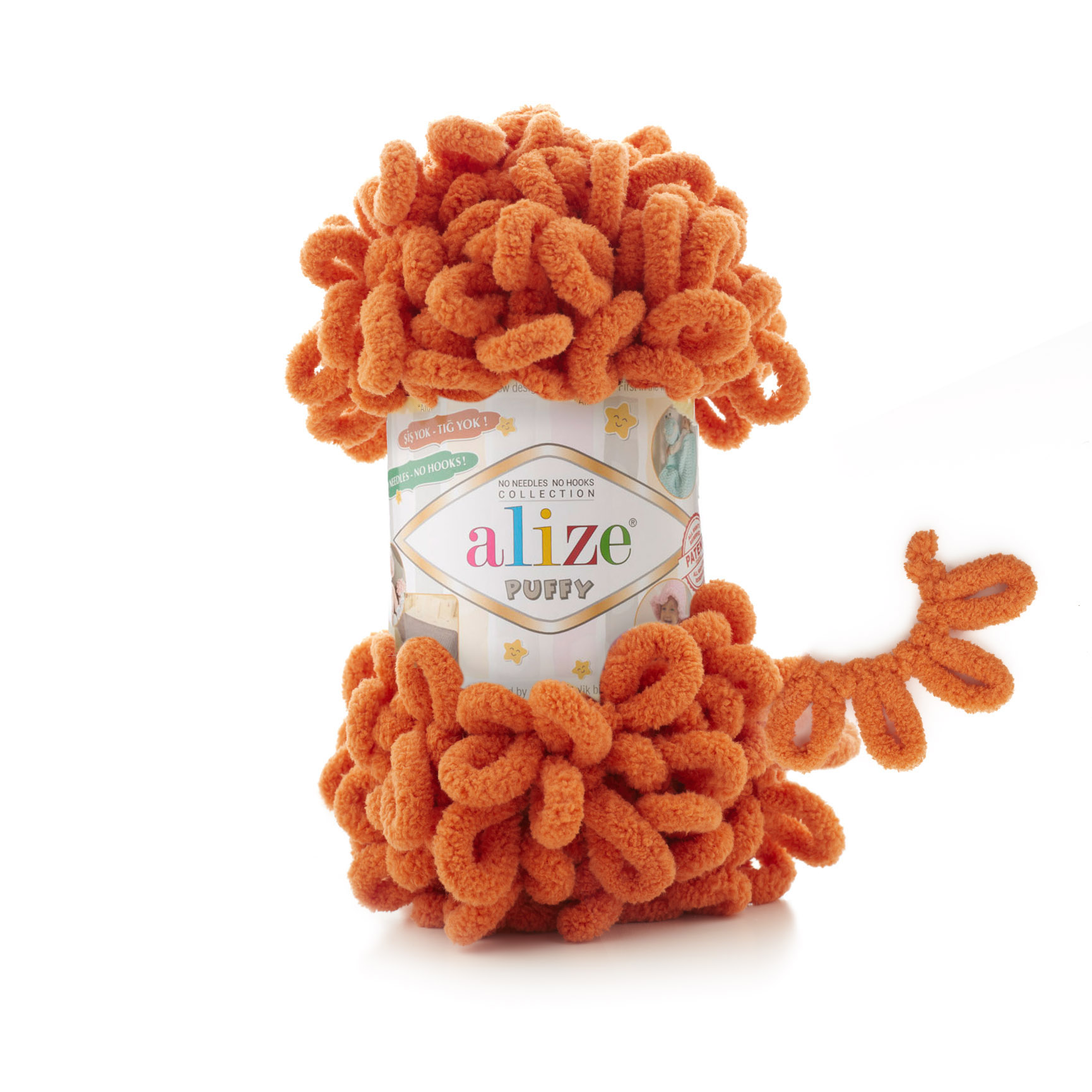 Пряжа Alize "Puffy" (100гр) цв.006 оранжевый