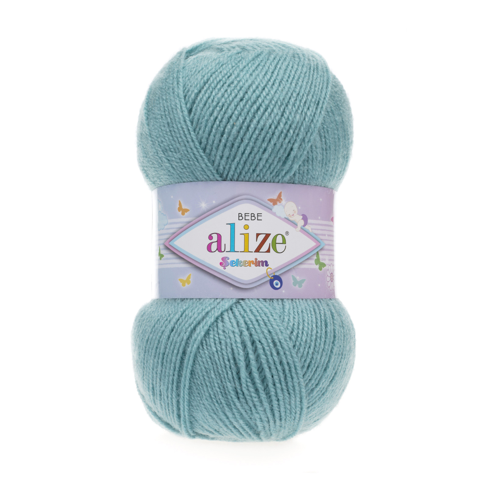 Пряжа Alize "Sekerim Bebe" (100гр) цв.124 лазурный