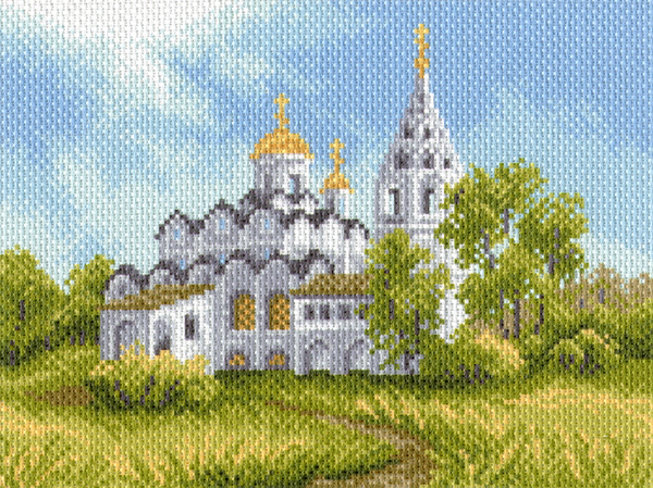 Рисунок на канве МП №1684-1 "Белая церковь" 28х37см