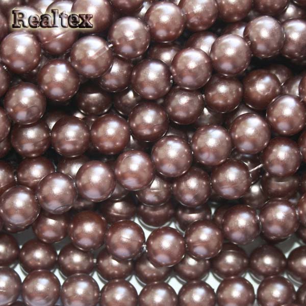 Бусины на нитях 10мм цв.А37 т.коричневый 