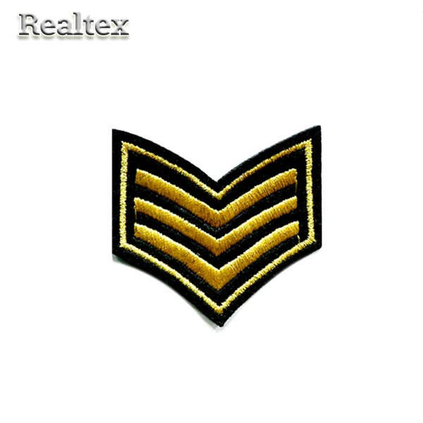  Термоаппликации Realtex RT-069 "Шеврон" цв.черный/золото