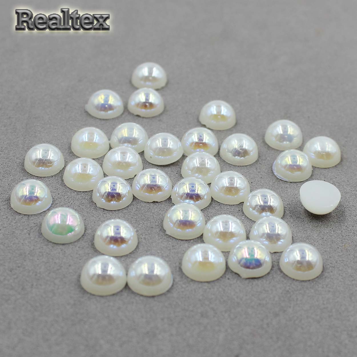 Полу-бусы Realtex  8мм (500гр) цв.АВ молочный 