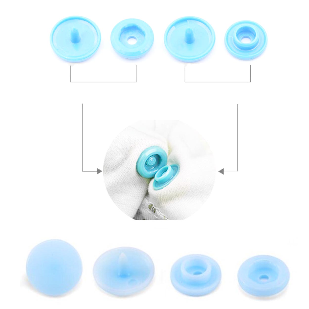 Кнопка рубашечная POM-10 пластик 10мм (100шт) цв.005 голубой 