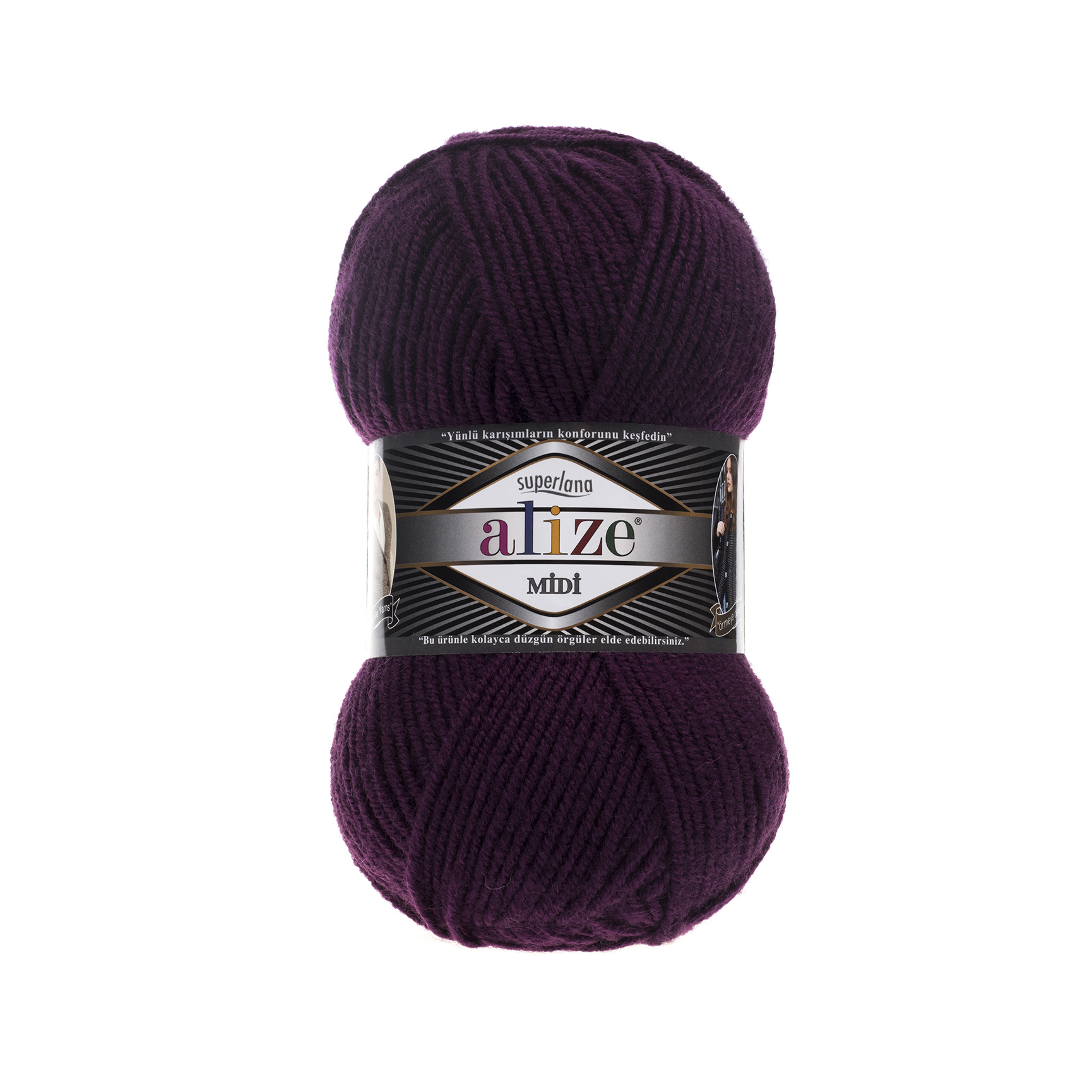 Пряжа Alize "Super Lana Midi" (100гр) цв.111 сливовый