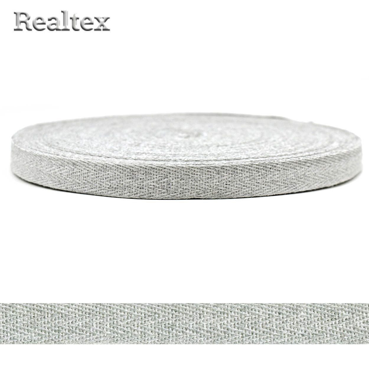 Тесьма киперная 10мм Realtex (50м) цв.18 серый меланж