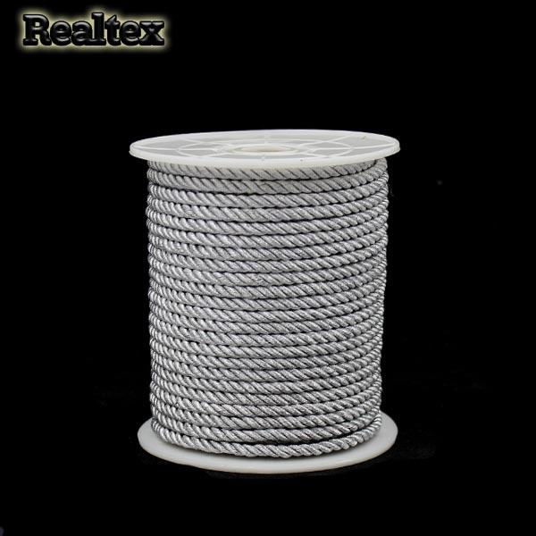 Шнур люрекс Realtex 4мм цв.серебро