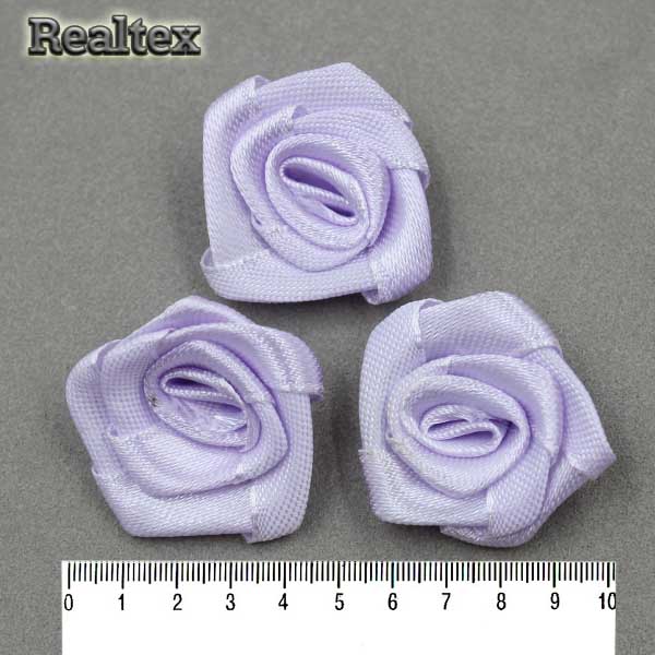 Розочки пришивные атласные Realtex R-5 цв.св.сиреневый
