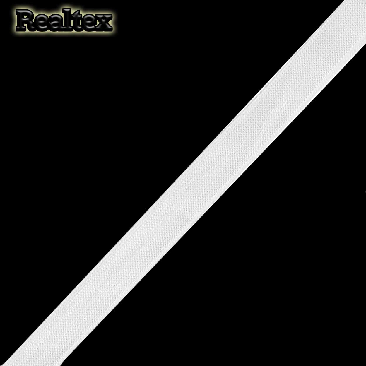 Косая бейка стрейч блестящая 10мм цв.F101 белый