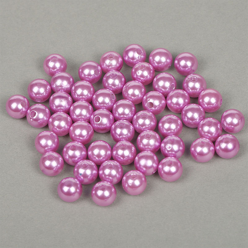 Бусины пластик Реалтекс 12мм под жемчуг (100гр) цв.093 тёмно-сиреневый