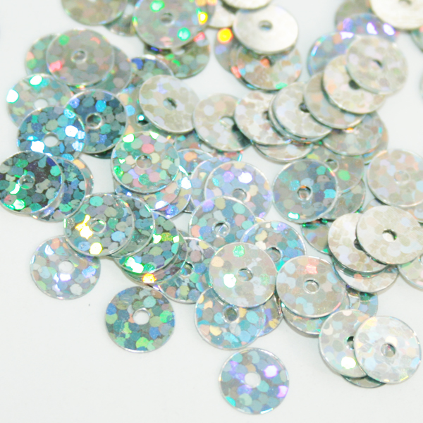 Пайетки "Астра" (10гр) "плоские" 6мм цв.50112 серебро голограмма