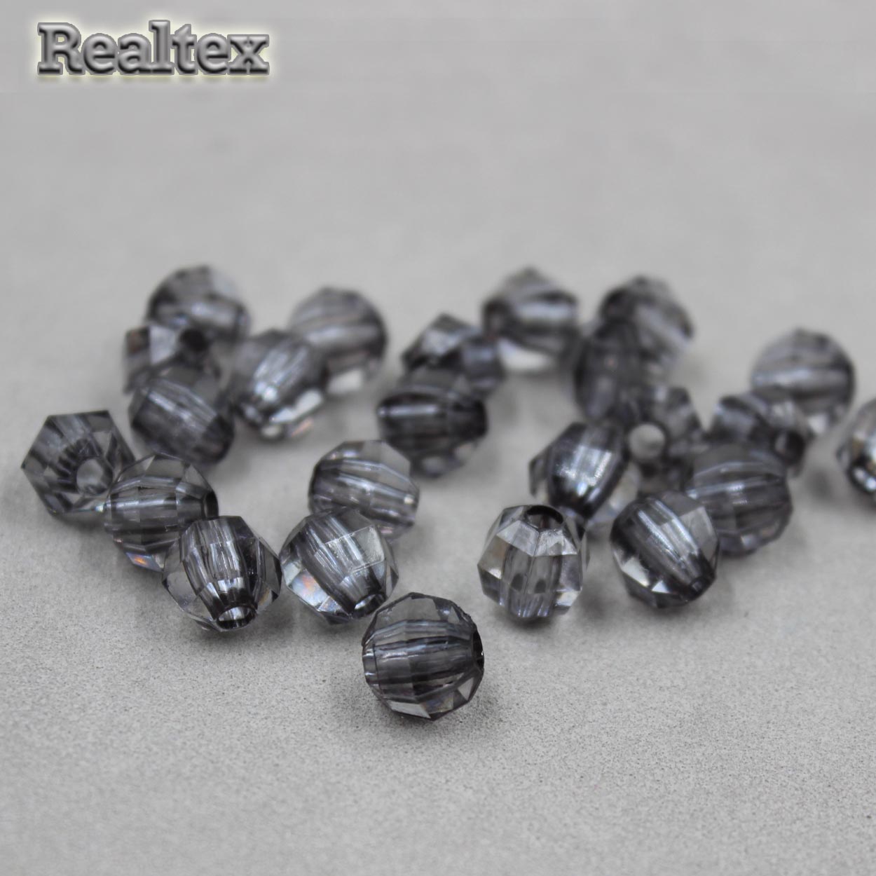 Бусины акриловые 3244 10мм (100гр) цв.20 серый