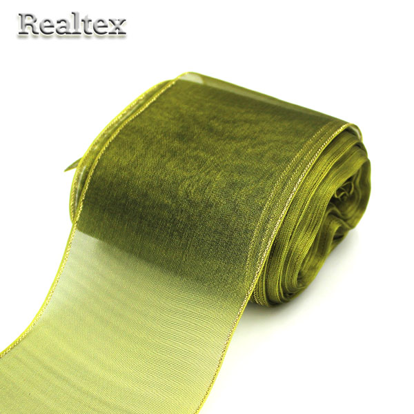 Лента капроновая 80мм "Органза-80" с3651г17 с метанитом цв.оливковый