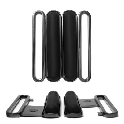 Пряжка металлическая НРГ 1487 50мм цв.черный никель/чёрная резина