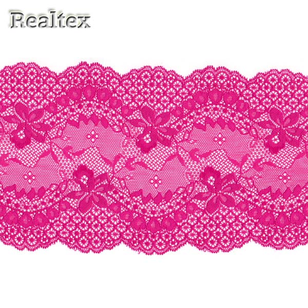 Кружево стрейч 140мм 6618 цв.яр.розовый