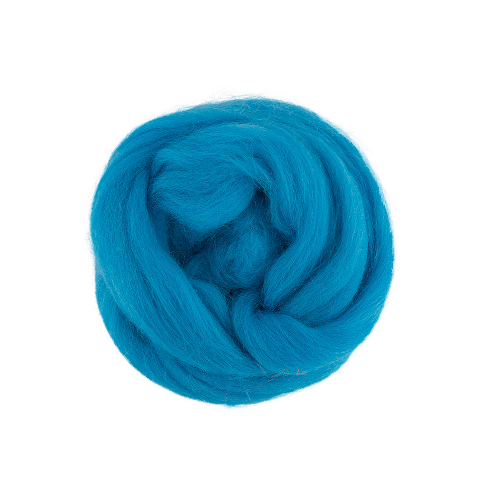 Шерсть для валяния TFS-050 полутонкая (50гр) цв.0473 голубая бирюза