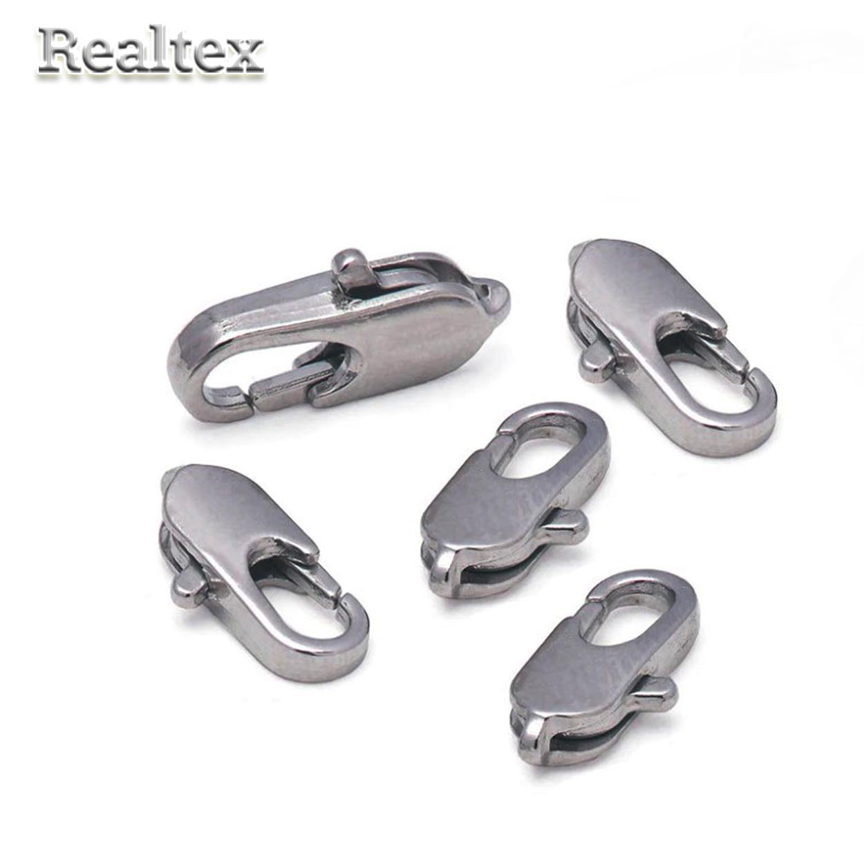 Застежка для бижутерии  "Реалтекс" RF-1 карабин 12*4мм (5шт) цв.никель