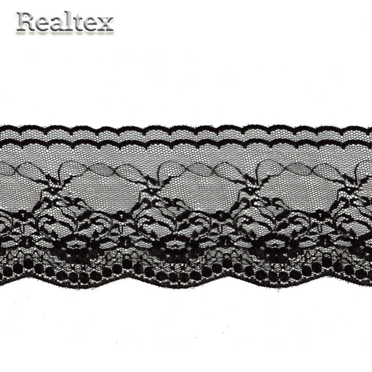 Кружево капроновое Реалтекс 100мм SC 387 (25м) цв.черный