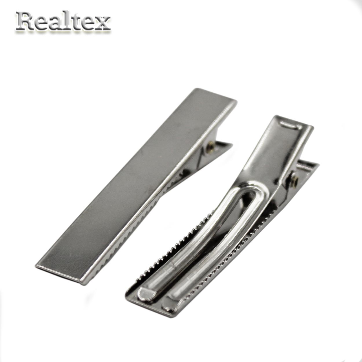 Заготовка для заколок "Realtex" прямоугольная 60мм шир. 9мм (25шт) цв.никель