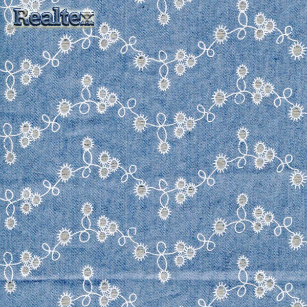 Ткань джинс FD "Волна" 25998 цв.голубой/коричневый