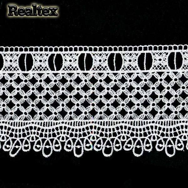 Кружево  гипюр  Realtex  95мм LF-7857 цв.02 белый  