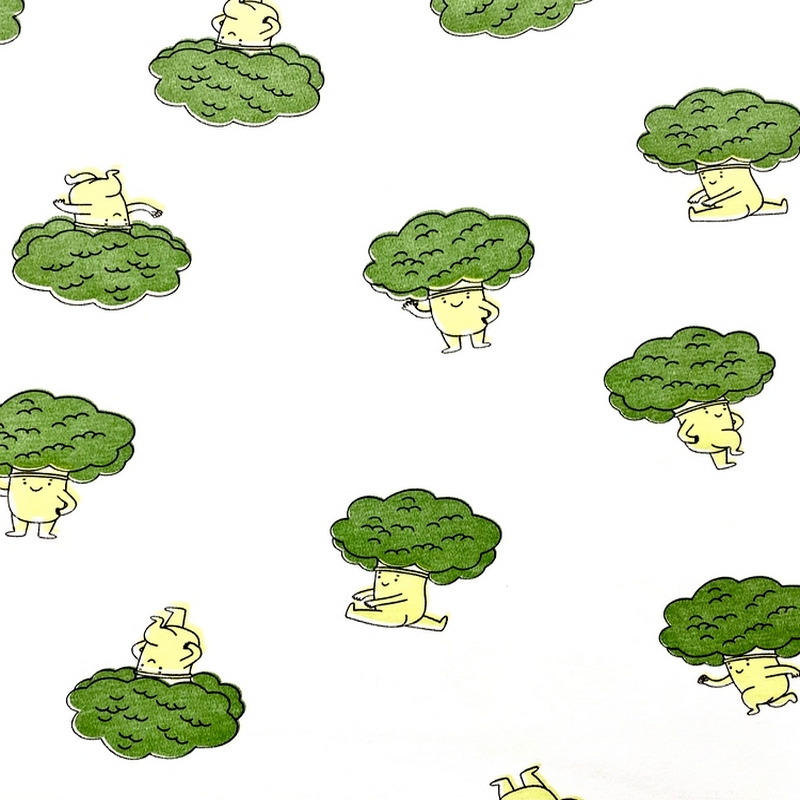 Ткань "Брокколи" Интерлок 29548 цв.белый