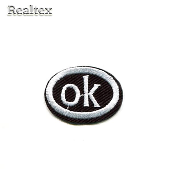  Термоаппликации Реалтекс "OK" 3,0*2,0см цв.черный/белый