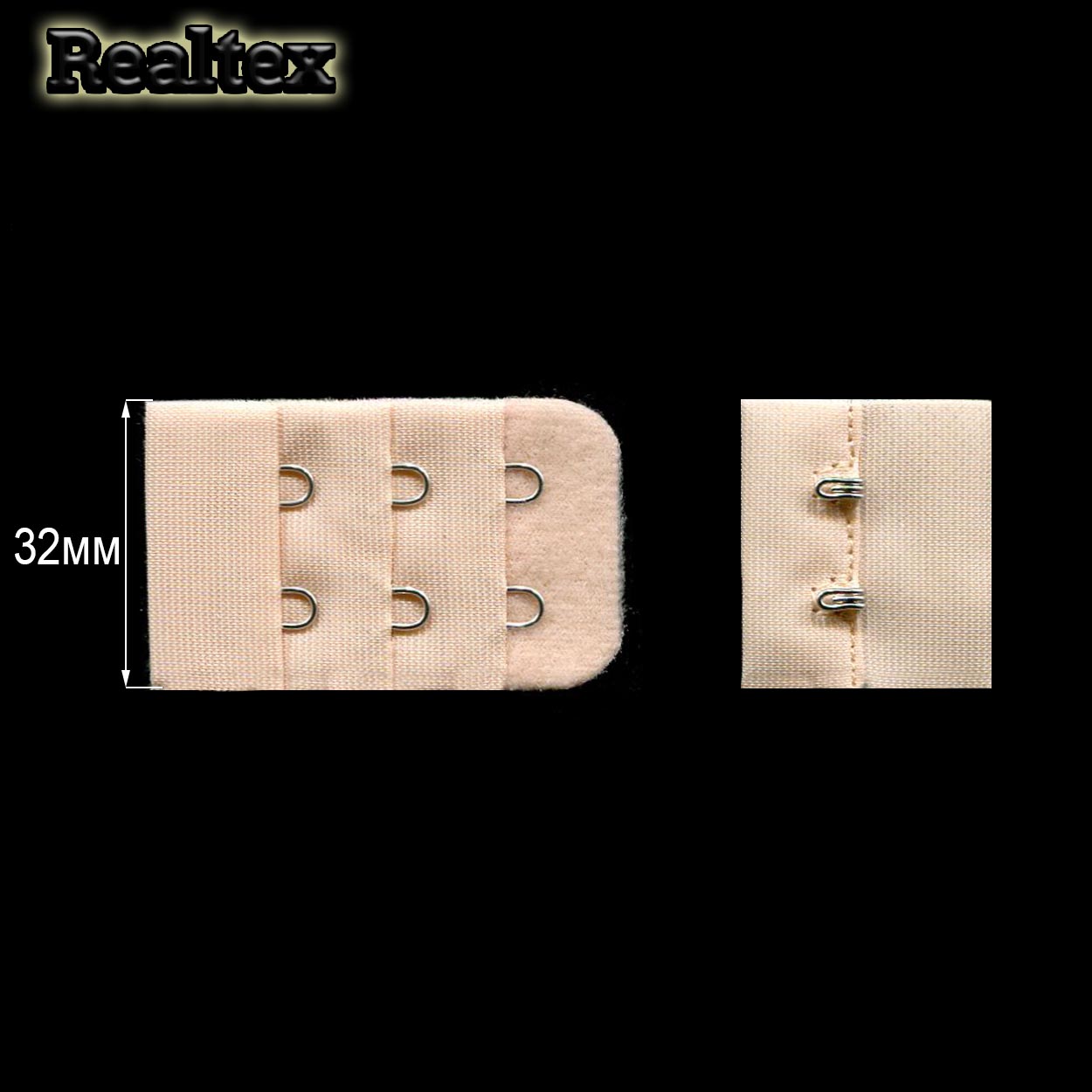Застежка-крючки  Realtex 3х2 3,2см цв.бежевый