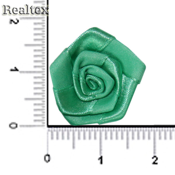 Розочки пришивные атласные Realtex R-3 цв.зеленый