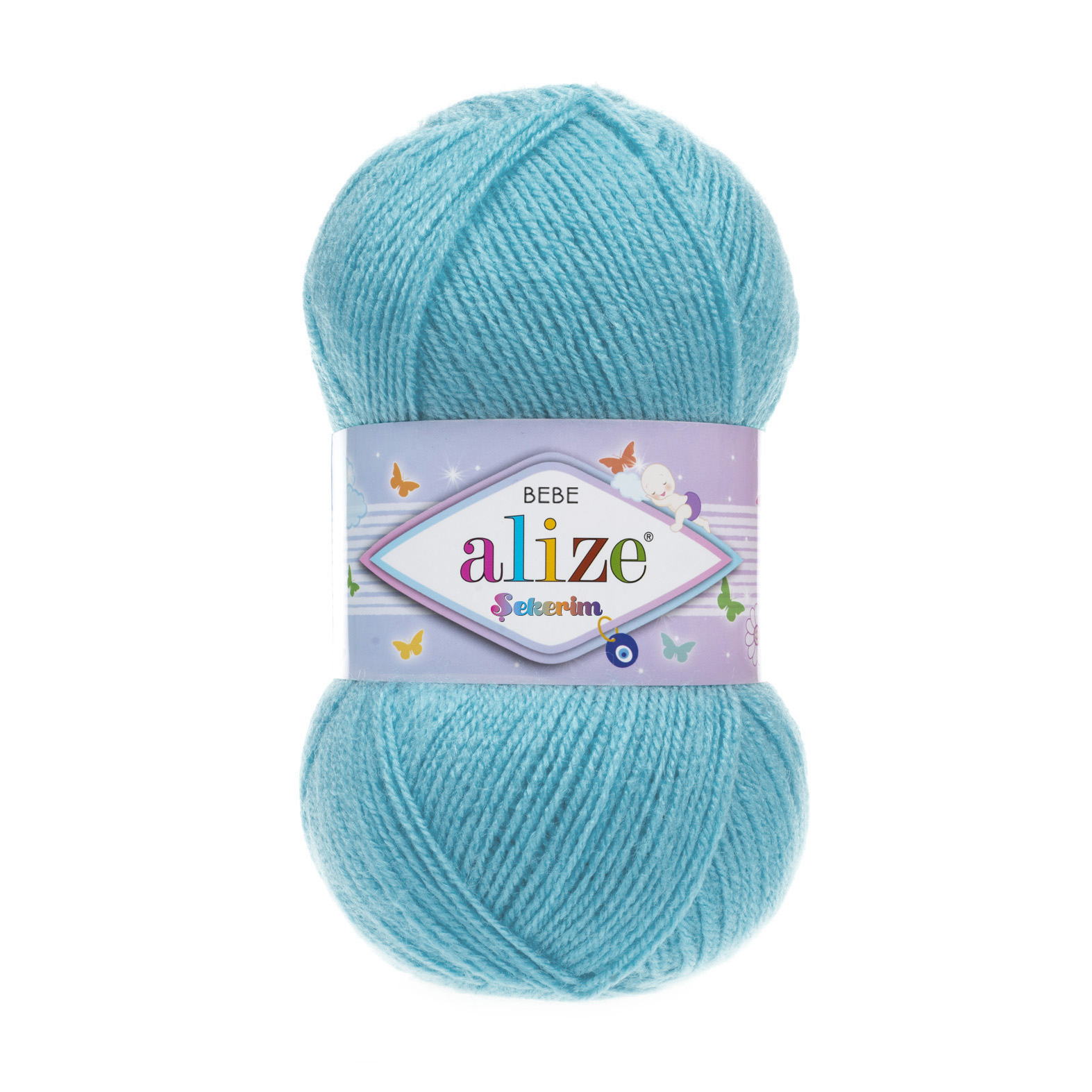 Пряжа Alize "Sekerim Bebe" (100гр) цв.287 св.бирюзовый
