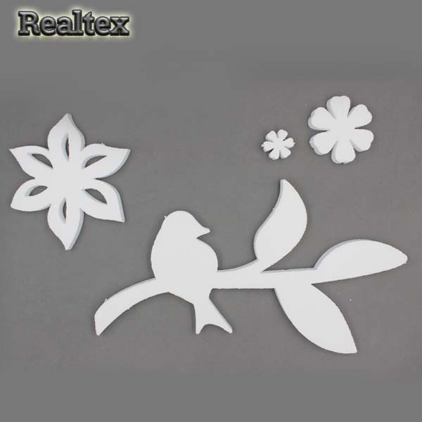 Заготовка для декорирования Птица на ветке и цветок 40см мод.13847 (пенопласт пористый)