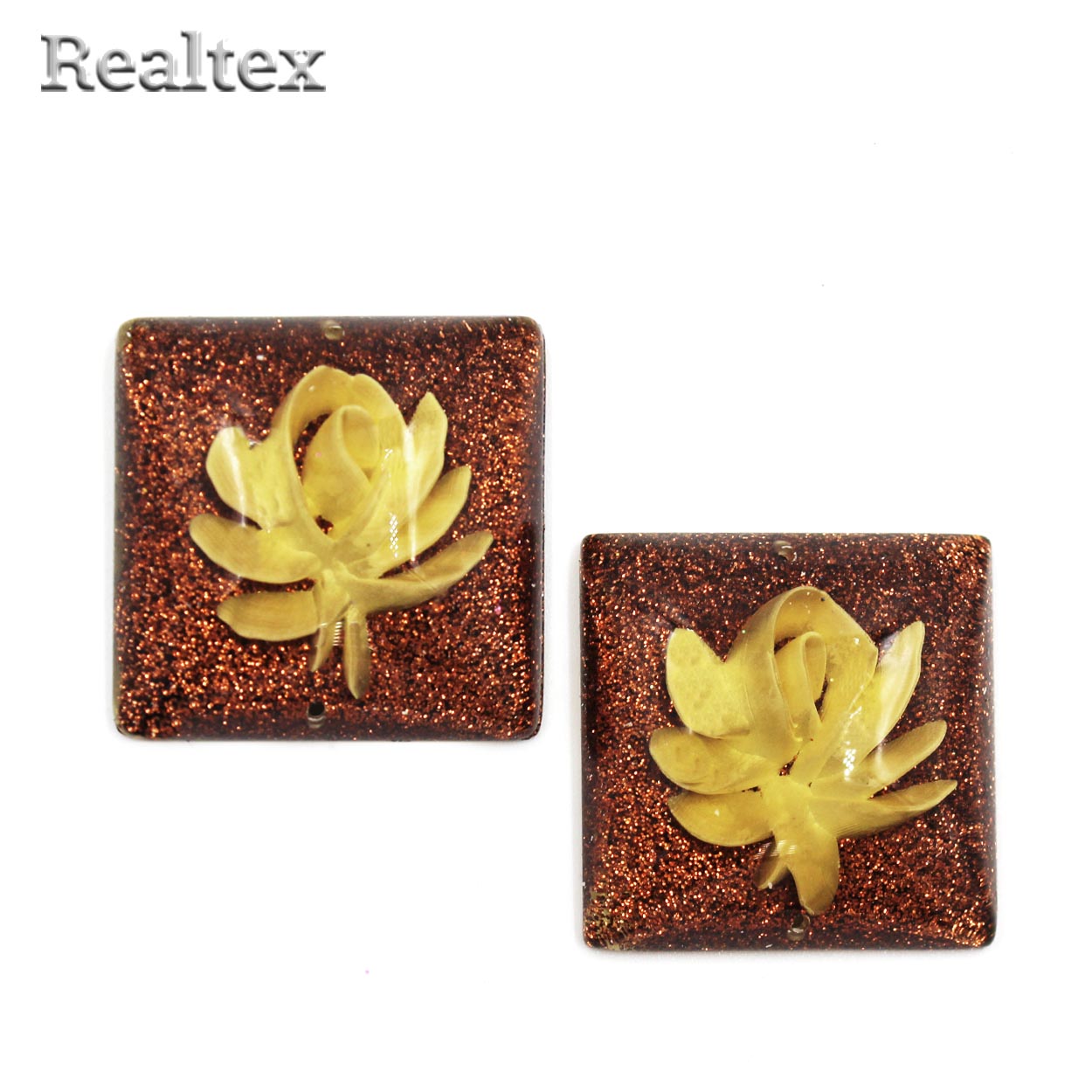 Стразы пластиковые пришивные AB-6 большие цв.коричневый