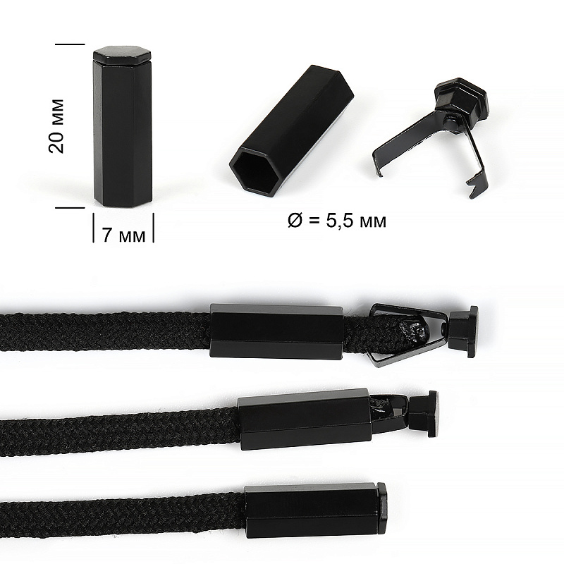 Наконечник металлический OR.0305-5374 (10шт) цв.матовый чёрный  